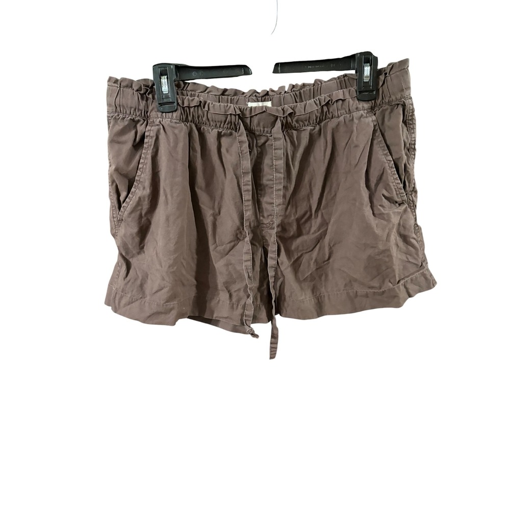Loft Outlet Womens Brown Mauve Paperbag Waist Drawstring Shorts Size L Pocketed